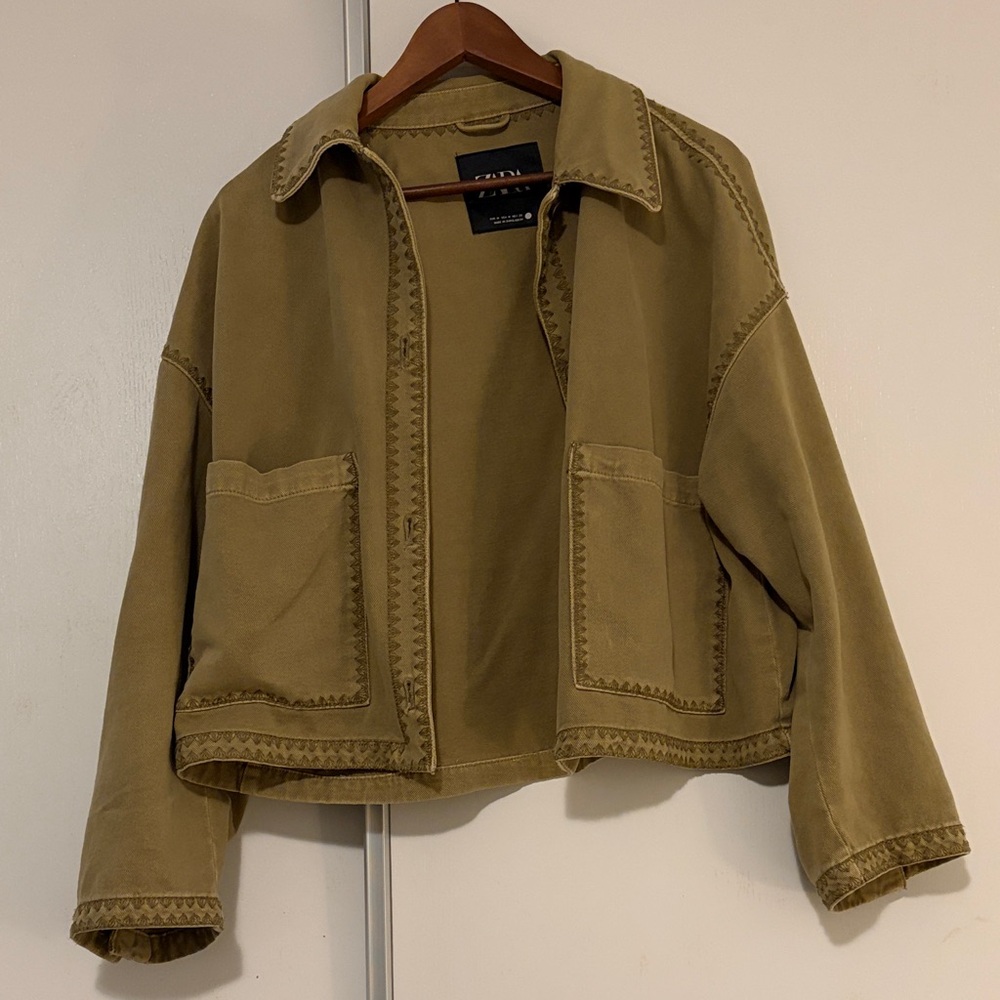 Zara Olive Utility Jacket size medium